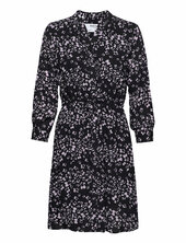 Slfdamina 7/8 Aop Dress B Noos Selected Femme Black