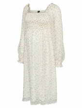 Vmmsmilla Ls Calf Smock Dress Wvn Ga Vero Moda Maternity White