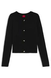 Strikket Cardigan Med Guldfarvede Knudeknapper