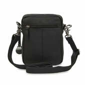 Style Orbit I Sort. Perfekt Unisex Skulder - Og Crossbodytaske I Smukt Kvalitetslæder, Klassisk Læderrem