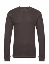 Wwemil Waffle Ls T-shirt Wood Wood Black