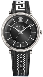 Versace Herreur Ve5a01321 V Circle Sort/læder Ø42 Mm