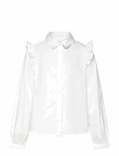Shirt With Ruffle Detail Mango White