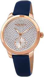 Akribos Xxiv Dameur Ak1089bu Classic Sølvfarvet/læder Ø34 Mm