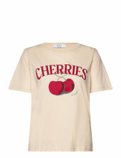 Cc Heart Cherries T-shirt - Mid Sleeve Coster Copenhagen Cream