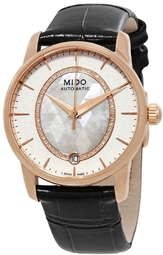 Mido Dameur M007.207.36.116.00 Baroncelli Sølvfarvet/læder Ø33 Mm