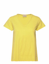 Mmtulli V-ss Basic Tee Mos Mosh Yellow