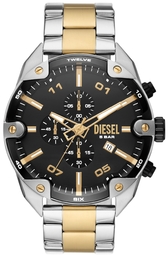 Diesel Herreur Dz4627 Spiked Sort/guldtonet Stål Ø49 Mm