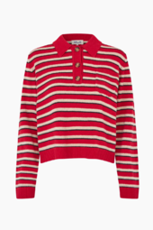 Cori Sweater - Crimson Red Stripe - Baum Und Pferdgarten - Stribet Xl