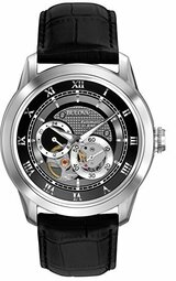 Bulova Herreur 96a135 Mechanical Sort/læder Ø42 Mm
