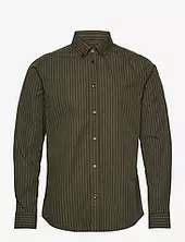 Kristian Stripe Poplin Shirt Les Deux Green