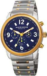 Akribos Xxiv Herreur Ak783ttg Multi-function Blå/gul Guldtonet Stål