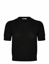 Short-sleeved Openwork Knitted Sweater Mango Black