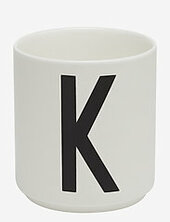 Porcelain Cup A-z, Æ, Ø Design Letters White