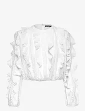 Annika Lace Frill Top French Connection White