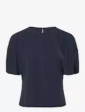 Carmen Crepe Flare Sleeve Top French Connection Navy