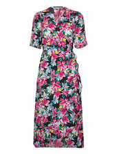Onlleah S/s Wrap Midi Dress Ex Ptm Only Pink