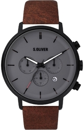 S.oliver Herreur So-3869-lm S.oliver Classic Grå/læder Ø44 Mm
