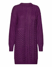 Vikana L/s Detailed Knit Dress /b Vila Purple