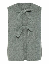Pcsilly Sl Rev Tie Vest Knit Noos Bc Pieces Grey