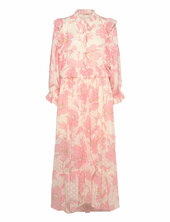 Maxi Chiffon Printed Dress Stella Nova Pink