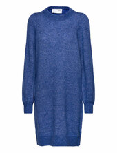 Slfmola Mia Ls Knit Dress Selected Blue