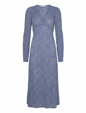 Printed Bow Dress Mango Blue