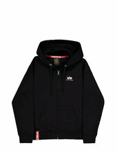 Basic Zip Hoodie Small Logo Alpha Industries Black