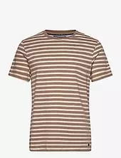 Ss Tee W Yarn Dye Stripes French Connection Brown
