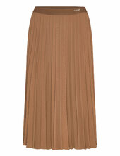 Fluid Pleated Pull On Midi Skirt Tommy Hilfiger Brown