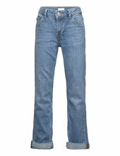 Straight Jeans With Turn-up Mango Blue