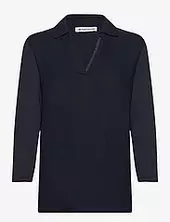 T-shirt Fabric Mix W Collar Tom Tailor Navy