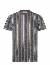 Towel Striped O-neck Tee S/s Lindbergh Patterned