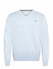 Classic Cotton V-neck Gant Blue