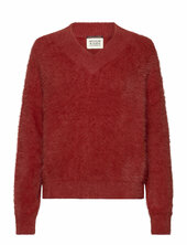 Fluffy V-neck Relaxed Pullover Scotch & Soda Red