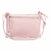 Style Camina I Smuk Støvet Rosa. Super Funktionel Crossbody Skuldertaske Med Tre Indvendige Hovedrum, Med Læderrem