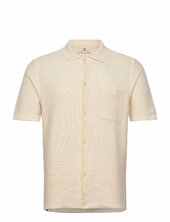 Aksvend S/s Knit Shirt Anerkjendt Beige