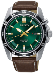 Seiko Herreur Ska791p1 Kinetic Grøn/læder Ø43 Mm