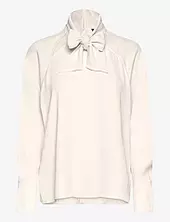 Carmen Crepe Tie Blouse French Connection Cream