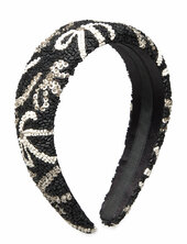 Bow Wide Beaded Hairbrace Becksöndergaard Black