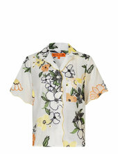 2133 Tencel, Scalloped Short Sleeve Stine Goya White