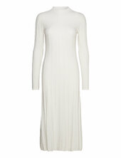 Perkins-neck Ribbed Dress Mango Cream