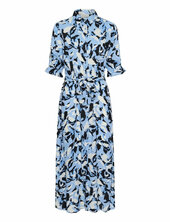 Kamira Plain Weave Dress Printed Kaffe Blue