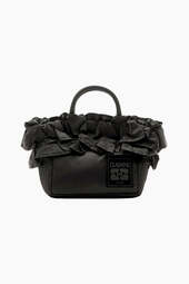 Mini Shopper Ruffle - Black - Ganni - Sort One Size