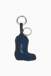Western Boot Keyring Denim - Navy Peony - Ganni - Navy One Size