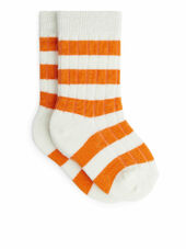 Ribbed Baby Socks - Orange