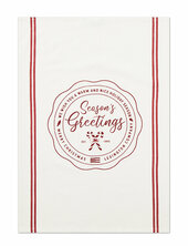 Seasons Greetings Printed Org Cotton Kitchen Towel Lexington Home White