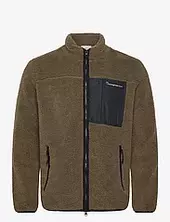 Teddy Fleece Zip Sweat - Grs/vegan Knowledge Cotton Apparel Khaki