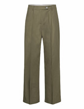 Wideleg Pleated Trousers Mango Green