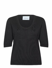 Mspam Scoop Neck Knit T-shirt Minus Black